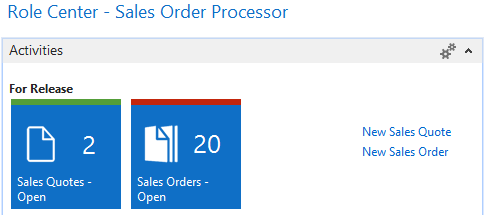 Cues on the Order Processor Role Center